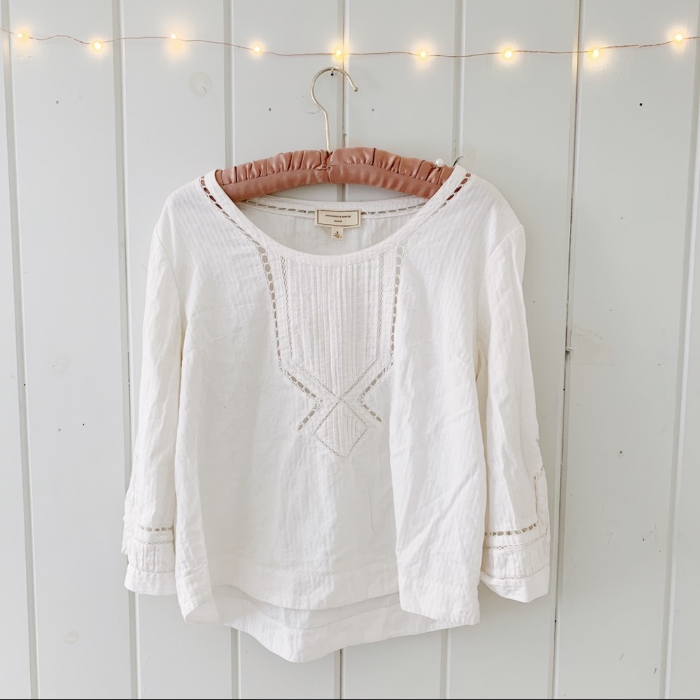 Anthropologie Moulinette Soeurs White Blouse
